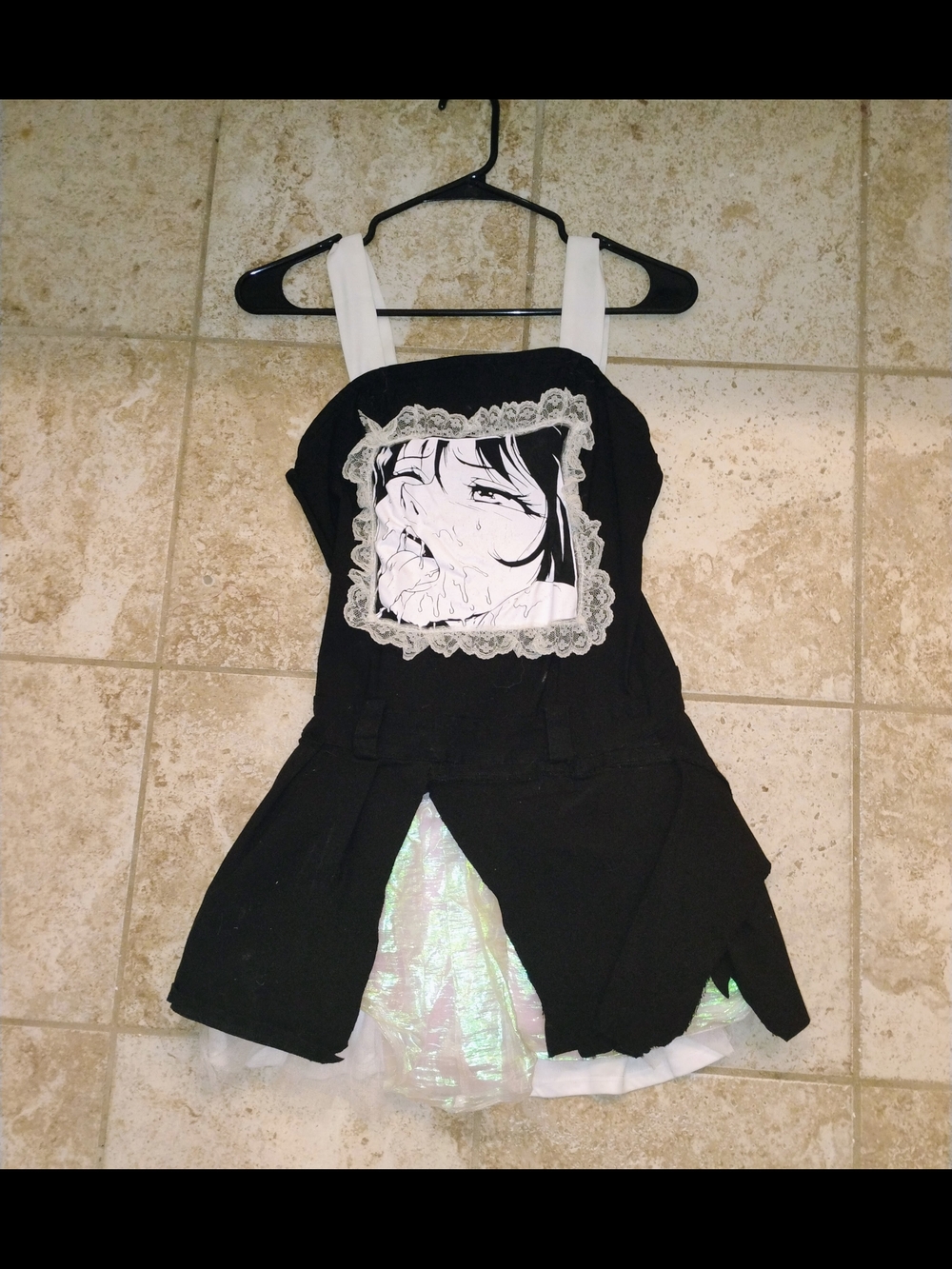 Pornhub Anime Graphic Skater Dress with Holographic Underskirt